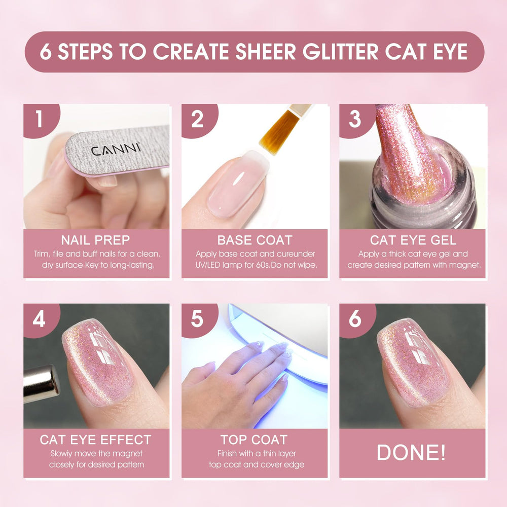 CANNI curado con lámpara UV/LED para manicura rápida y profesional.