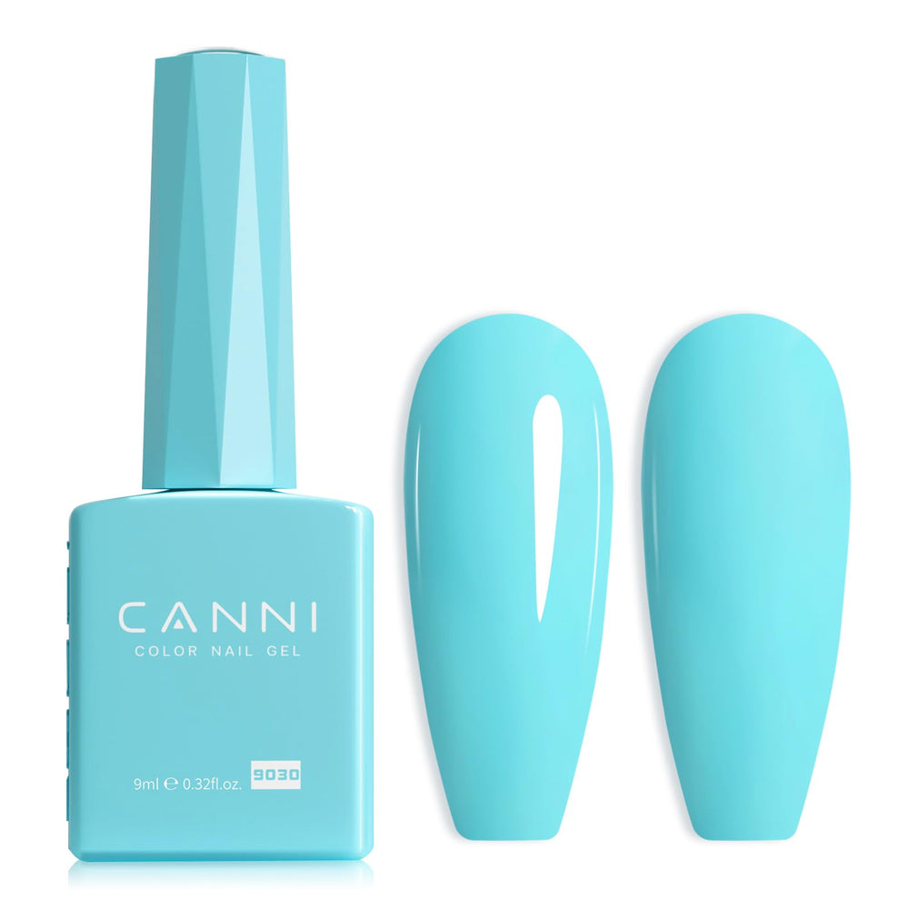 Esmalte gel azul pastel de CANNI para un color suave y duradero.