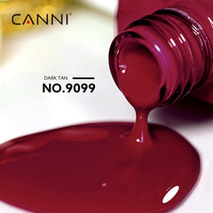 Muestra de color gel rojo oscuro de CANNI para ver tono real antes de aplicar.