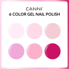 CANNI light pink gel polish bottles with color-focused design for easy shade selection