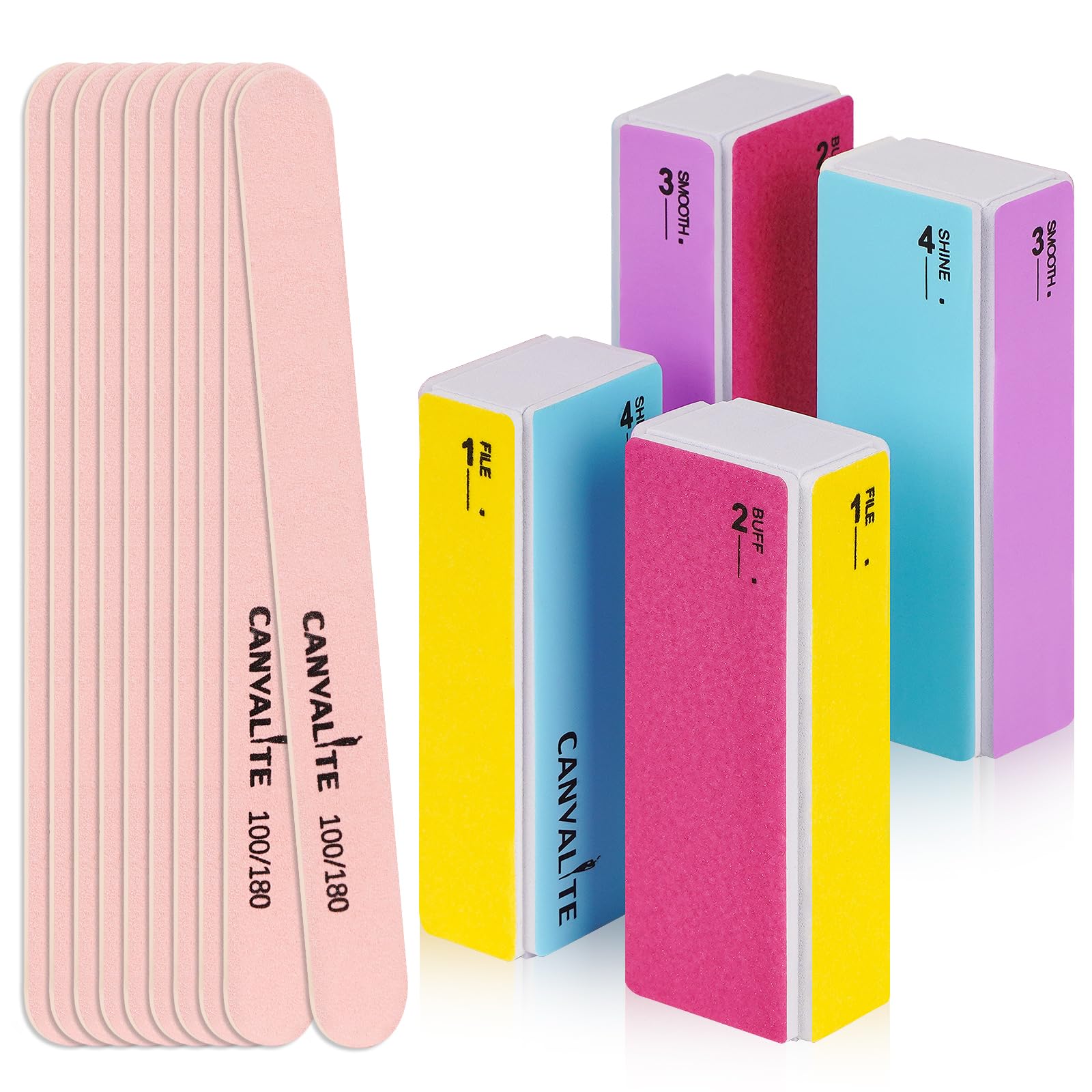 CANVALITE lima 100/180 grit: limado preciso para mantenimiento diario de uñas naturales