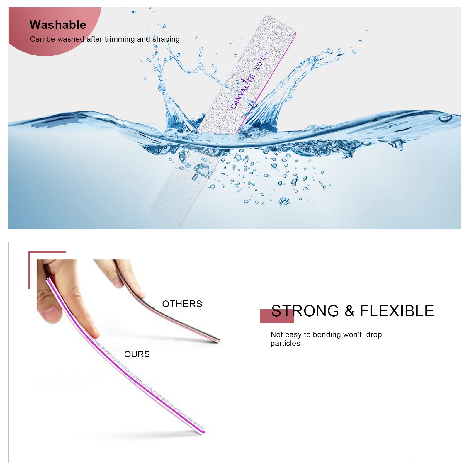 CANVALITE lima para gel y uñas, con control para retirar capas con precisión