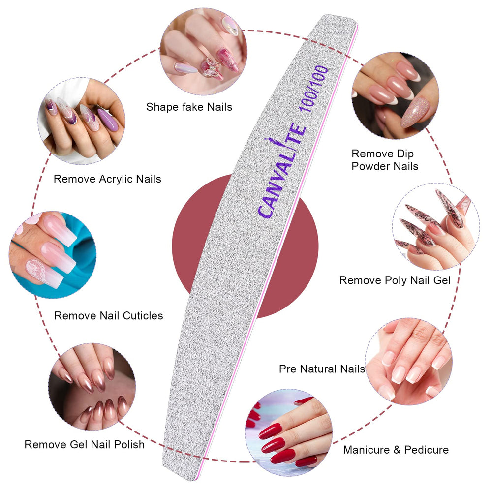 CANVALITE lima para uñas naturales y gel, acabado suave