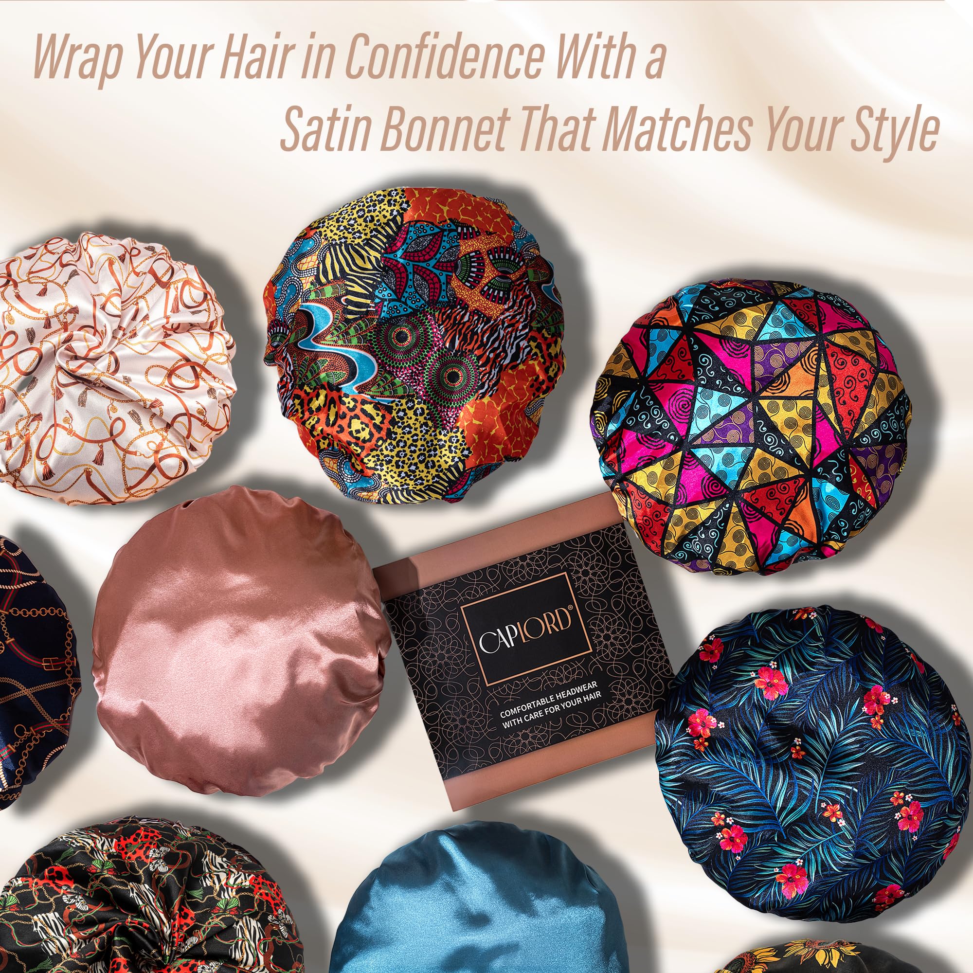 CAPLORD Gorro satén para cabello locs: protección y confort durante el sueño.