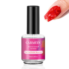 CARMEIN Quitageles profesional, botella de 15 ml, retirada precisa del gel.