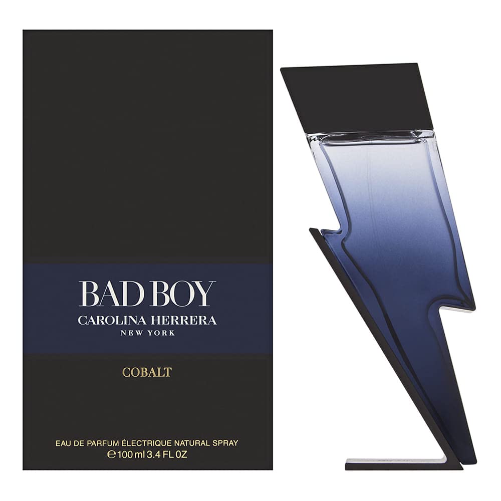 Carolina Herrera Bad Boy Cobalt frasco vertido, aroma vigorizante para uso diario