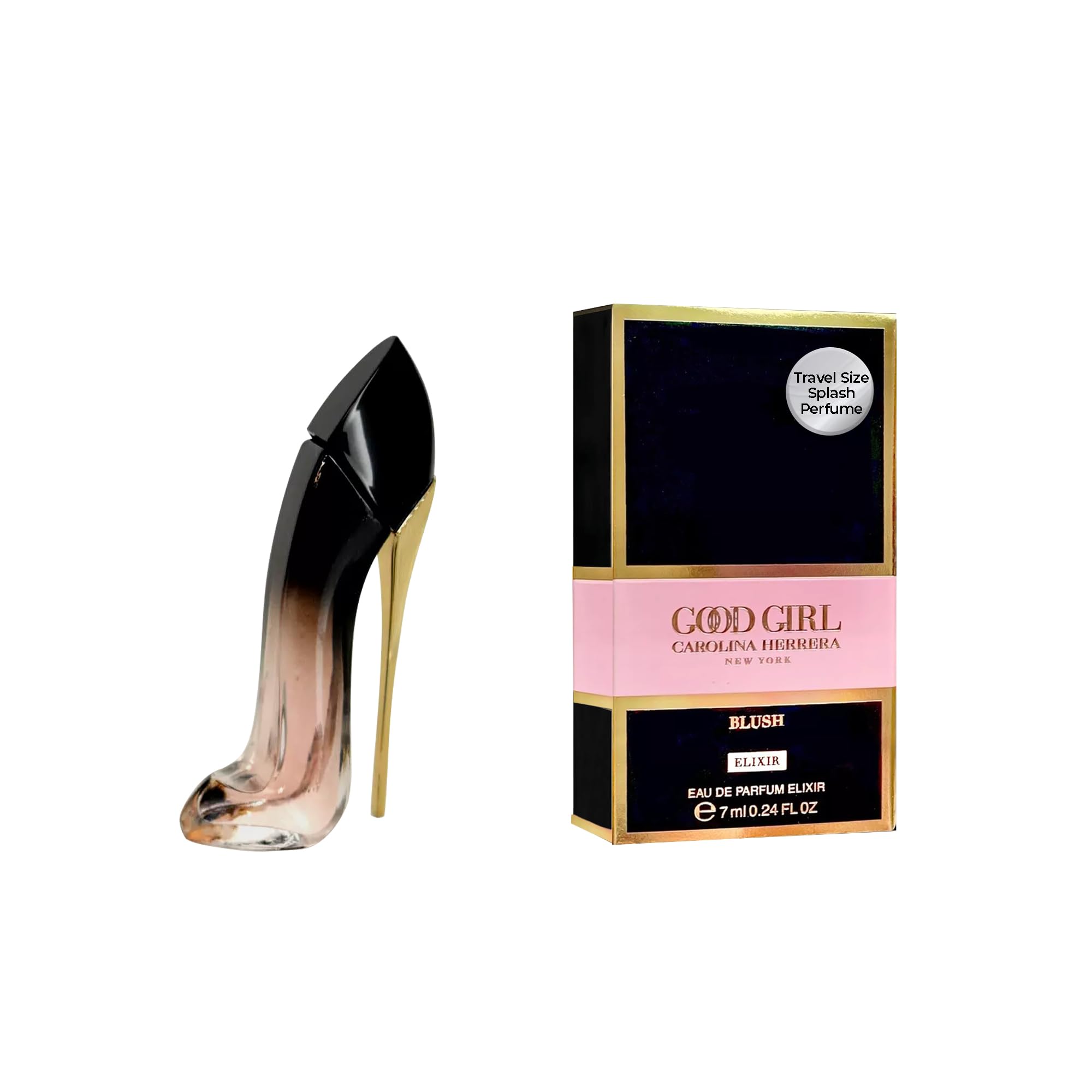 Good Girl Blush Elixir de Carolina Herrera en botella mini, ideal para viaje