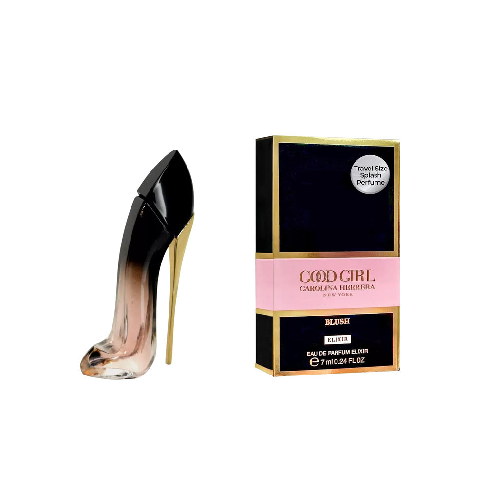 Good Girl Blush Elixir de Carolina Herrera en botella mini, ideal para viaje