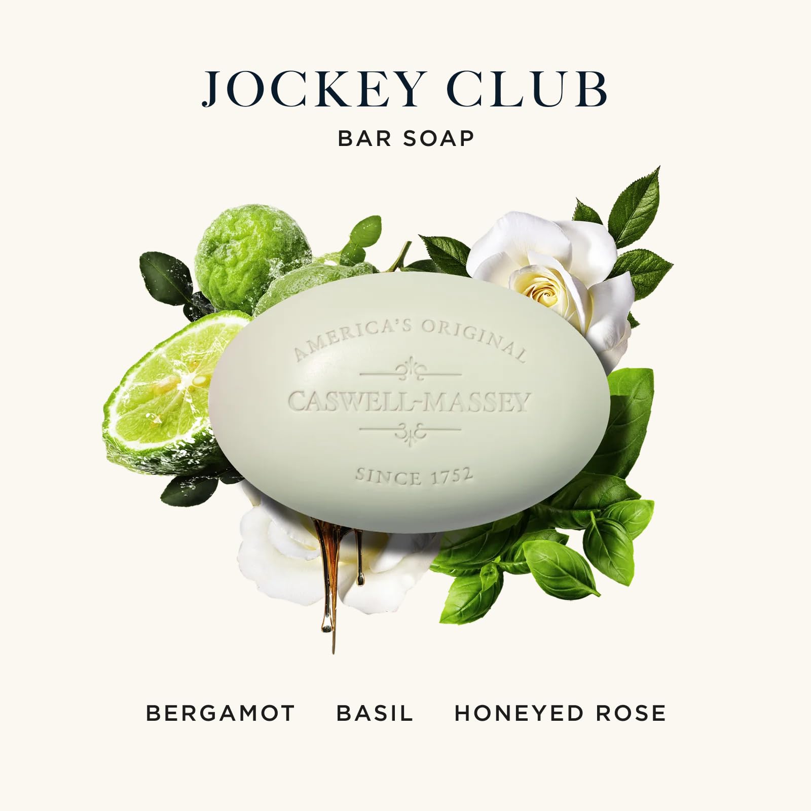 Jockey Club Caswell-Massey, textura de molienda triple para una limpieza suave