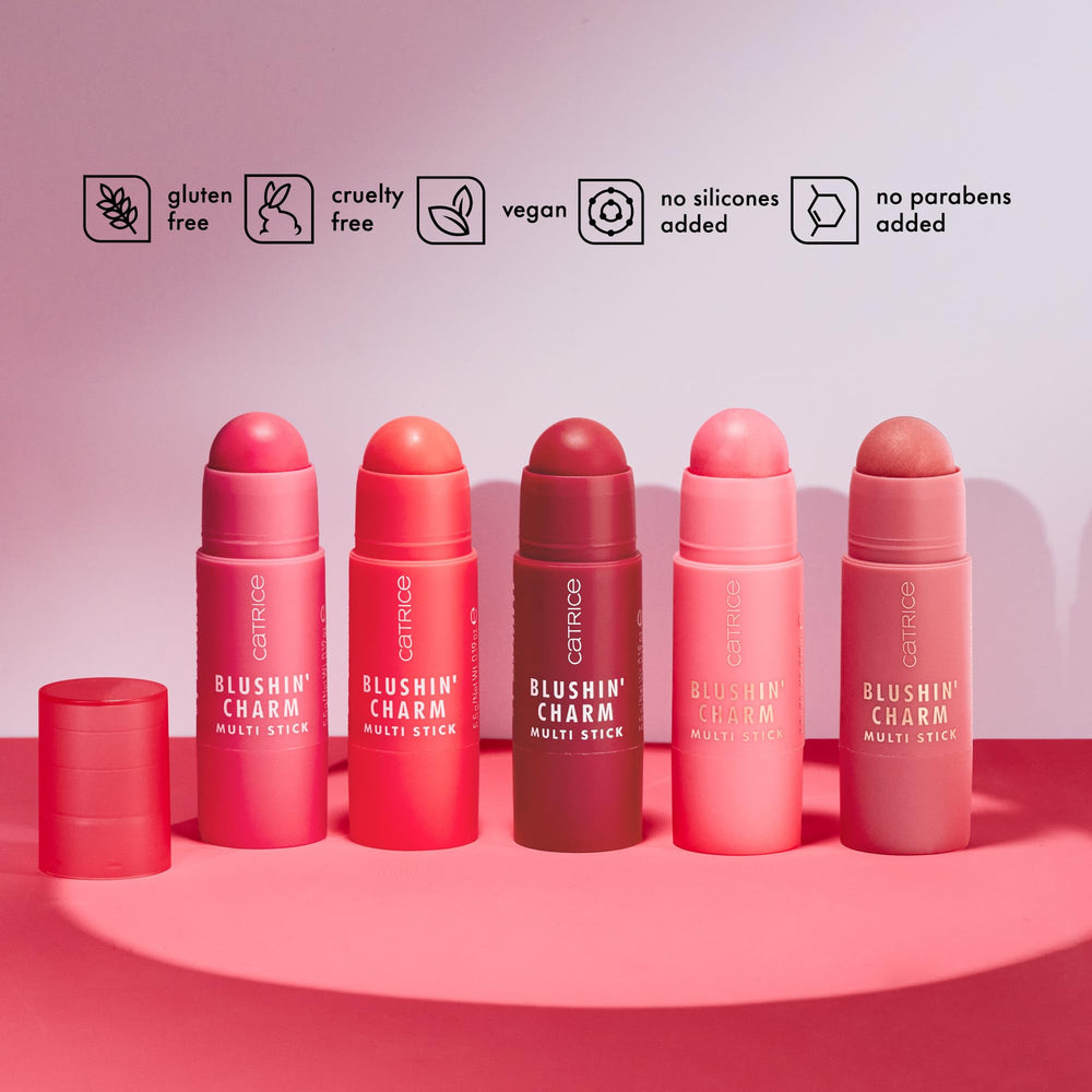 Catrice Blushin' Charm Multi Stick textura cremosa que facilita difuminado suave.
