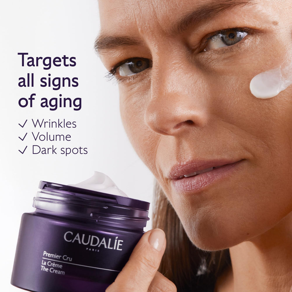 Frasco recargable de Caudalie Premier Cru para una opción sostenible.