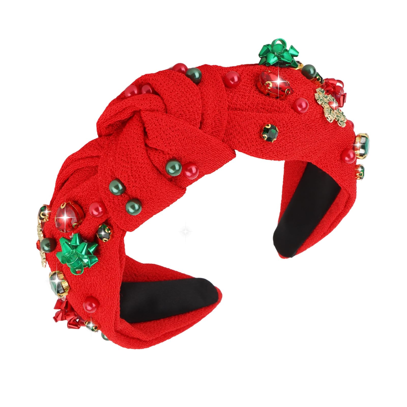 Diadema CAVETEE navidad roja para mujeres y niñas.
