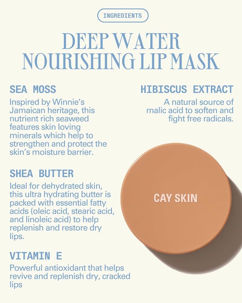 Textura brillante sin silicona de Cay Skin Deepwater en labios