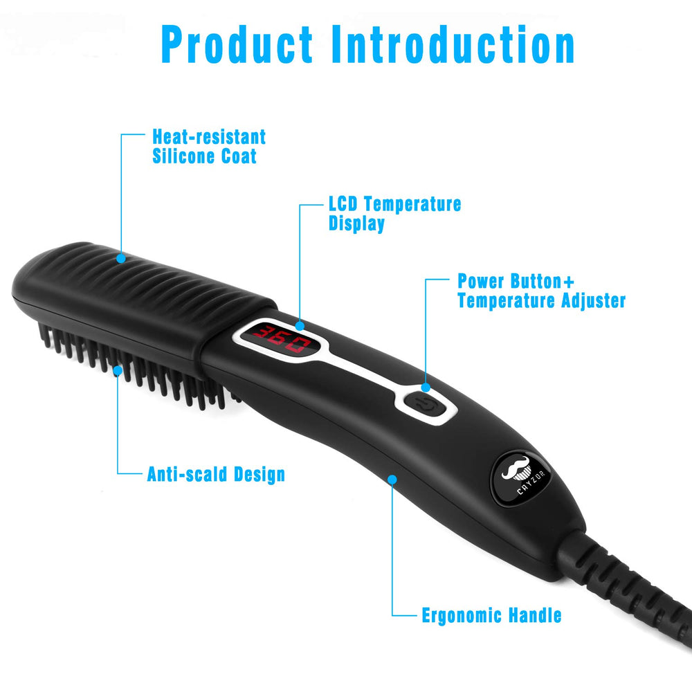 Cayzor Alisador de Barba, diseño ergonómico y portátil ideal para viajes.