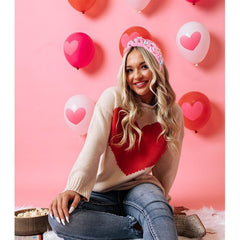 Diadema CEALXHENY con corazón rojo en tela suave y ajuste cómodo.