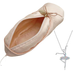 CECKQUE bolso maquillaje zapato ballet – vista frontal rosa para guardar maquillaje de danza