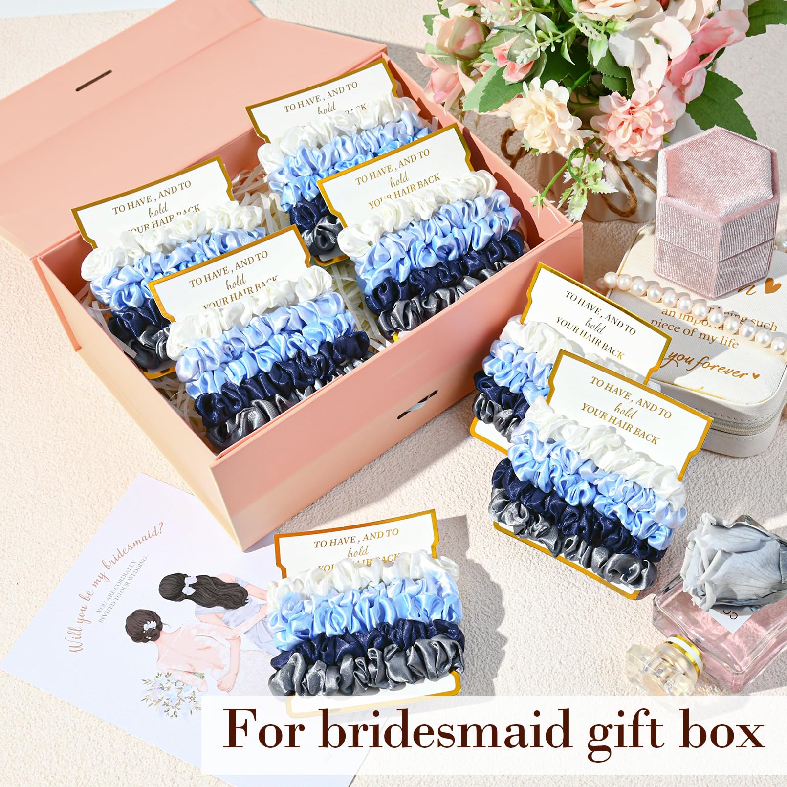 CEELGON coleteros satinados para bodas en azul gradiente, ideal para looks coordinados.