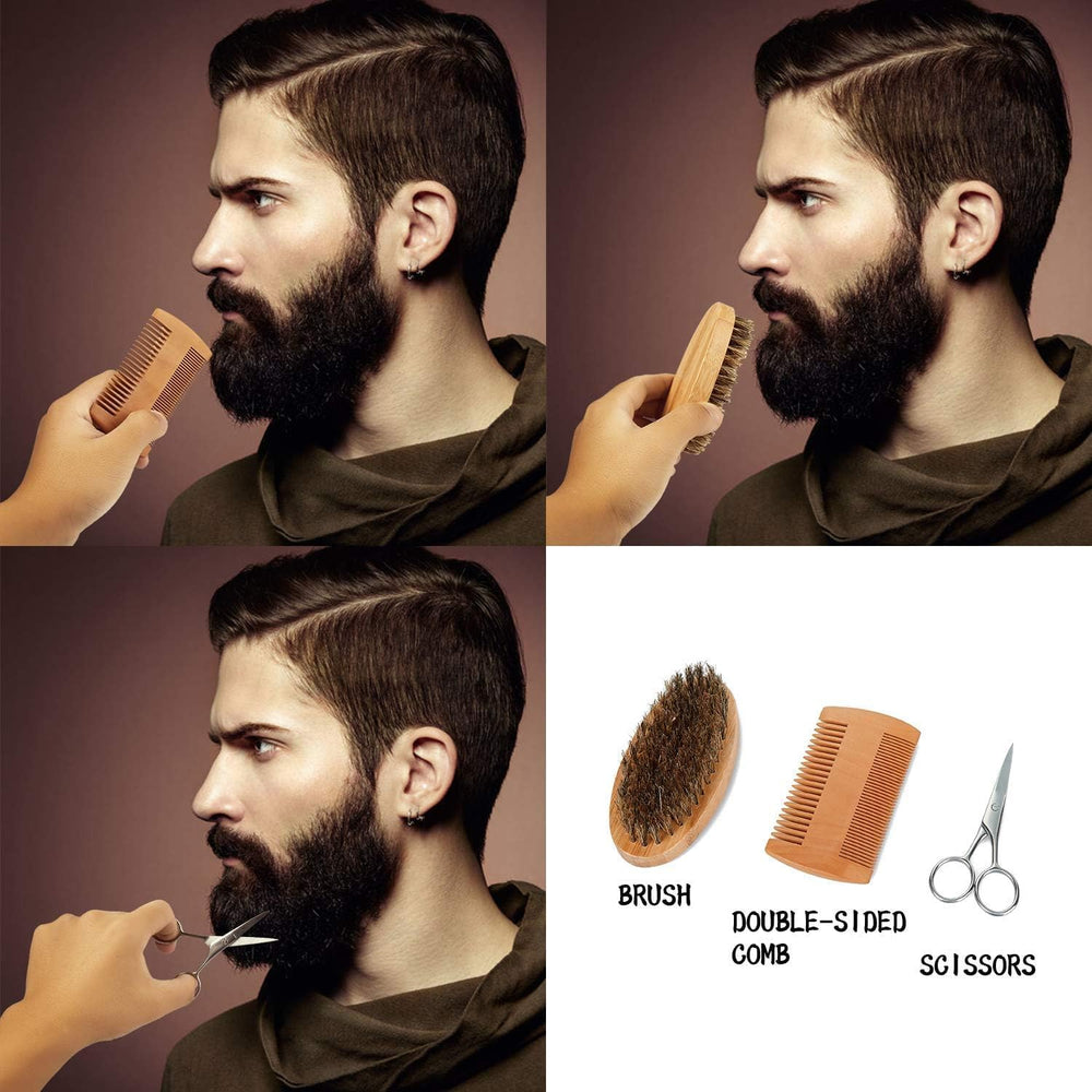 Ceenwes kit cepillo barba: distribuye el aceite de forma uniforme.