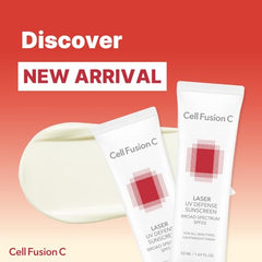 Cell Fusion C proteccion UV lateral, botella visible para rutina diaria.