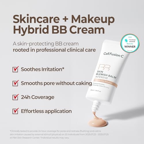 Cell Fusion C Skin Blemish Balm No.19 Light close-up texture on skin