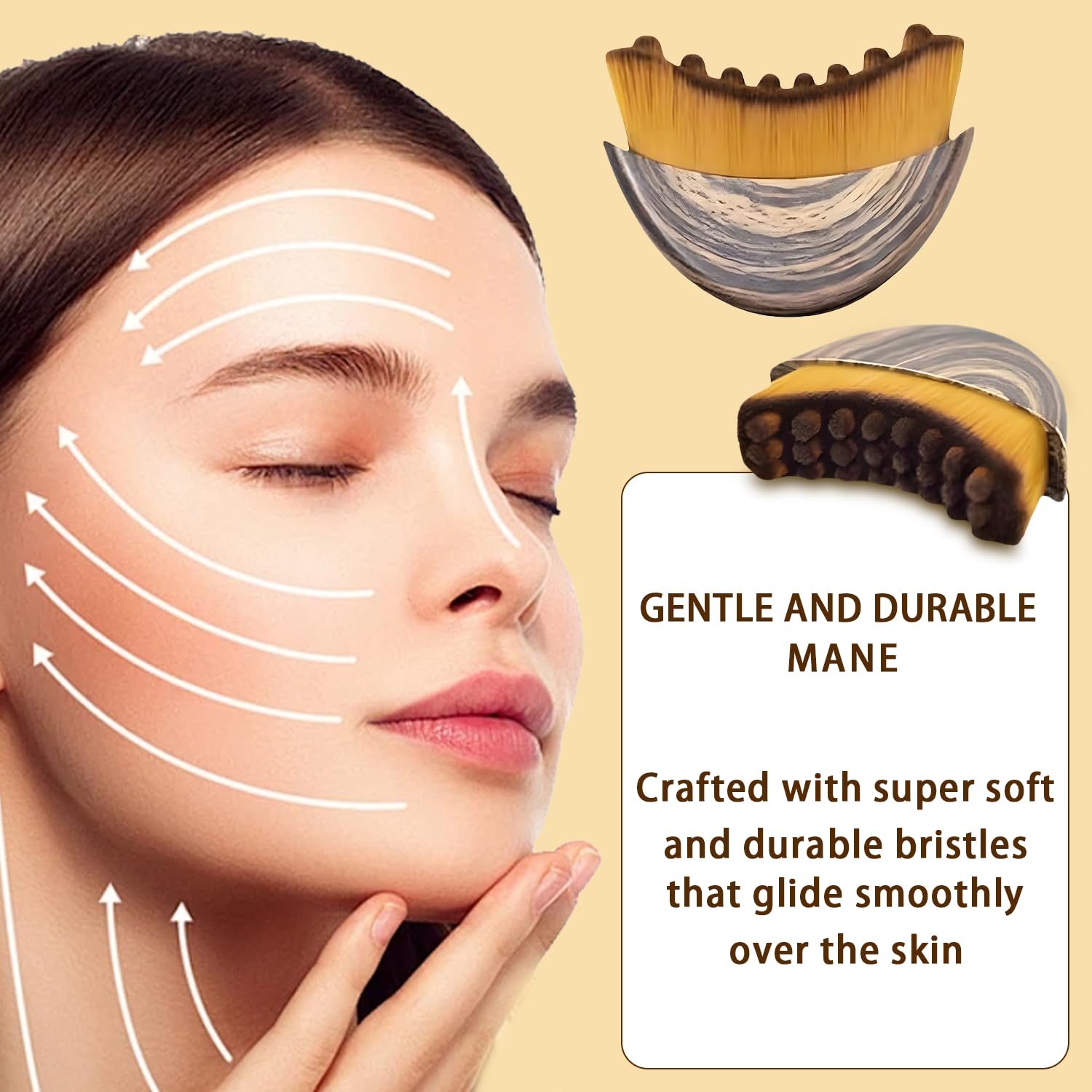 Cepillo contorno linfático para rostro duradero y resistente