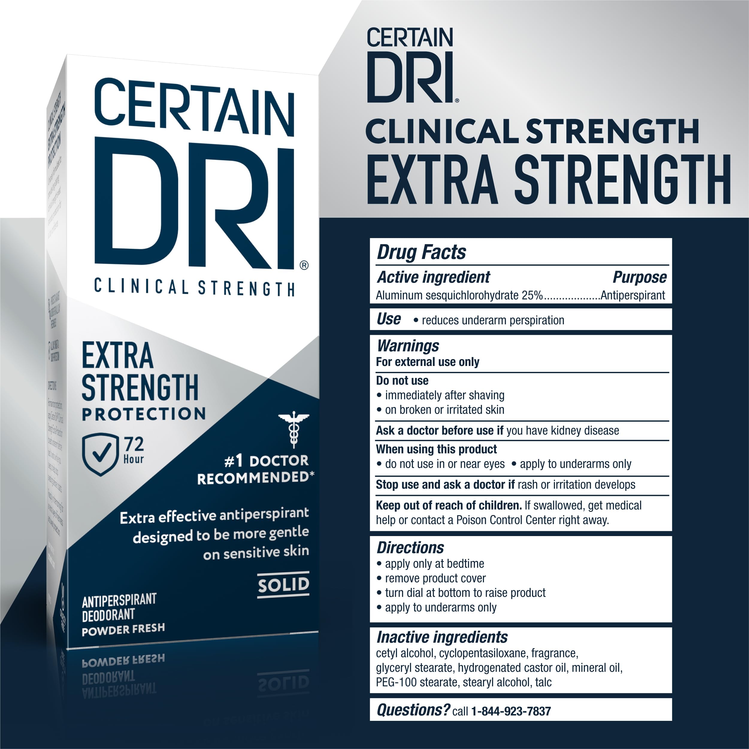 Certain Dri Extra Strength Clinical, uso nocturno para control del sudor