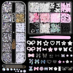 CESUSME accesorios de uñas conjunto de dos cajas con pinzas para manualidades