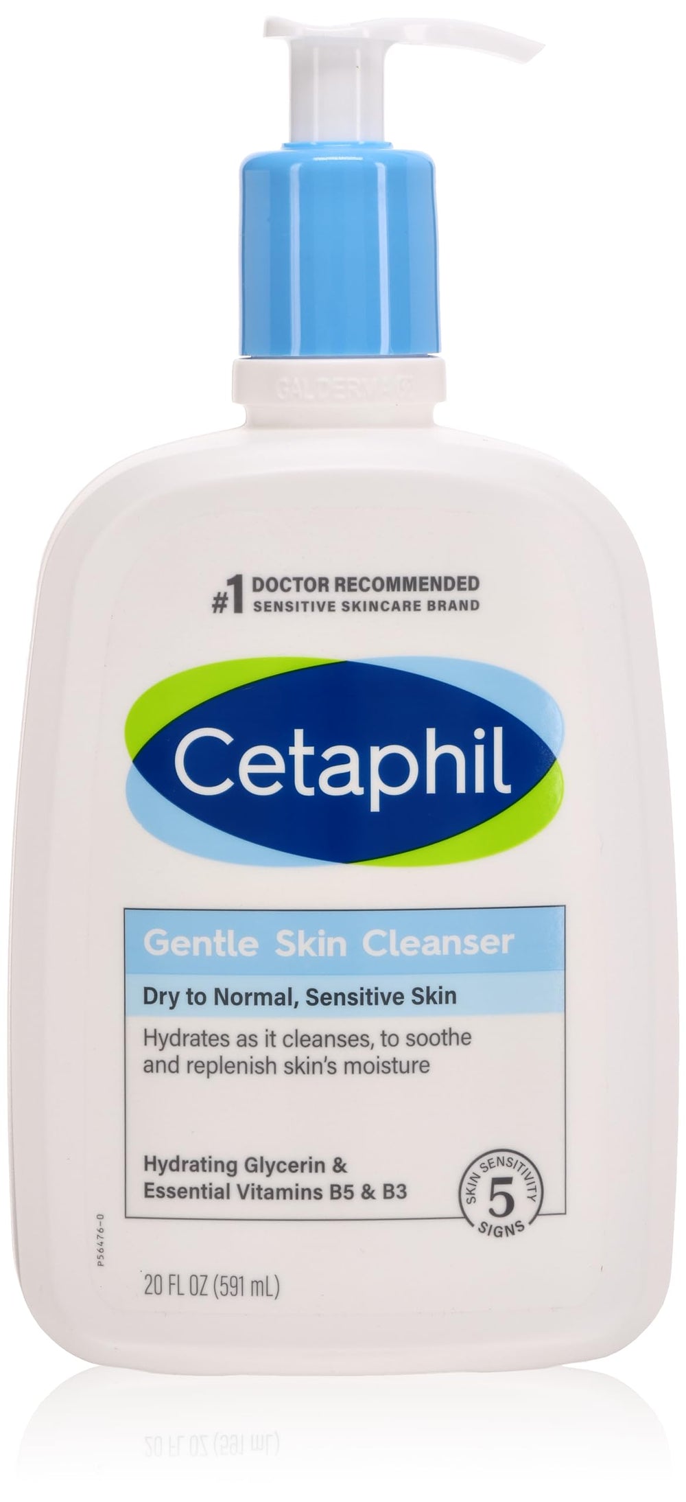 Cetaphil limpiador suave para piel sensible en botella, uso diario recomendado