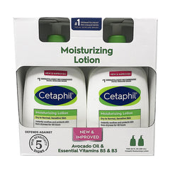 Cetaphil loción hidratante, dos unidades, botella visible, ayuda a hidratar piel sensible sin irritaciones.