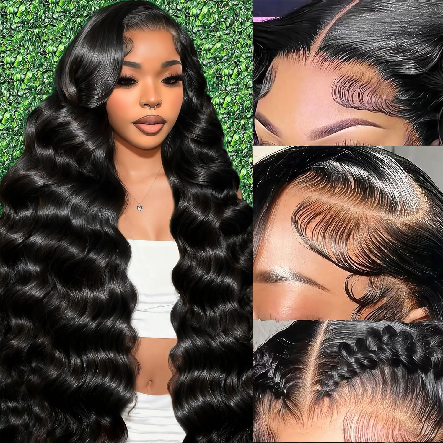 Peluca Cevkira de 28 pulgadas con encaje 13x6 y cabello humano para aspecto natural.