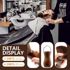 CGBARBER cepillo barbero ergonómico con mango de madera para uso diario