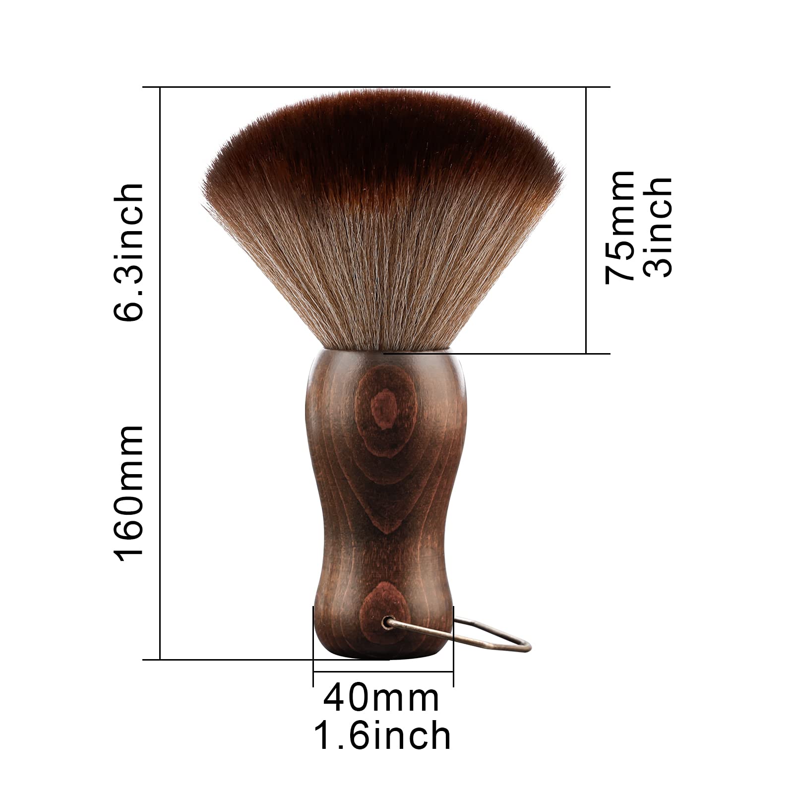 CGBARBER cepillo con diseño ergonómico y mango de madera para barberos