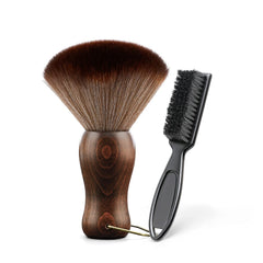 CGBARBER cepillo quita pelo cuello con mango de madera, ideal para limpieza tras el corte