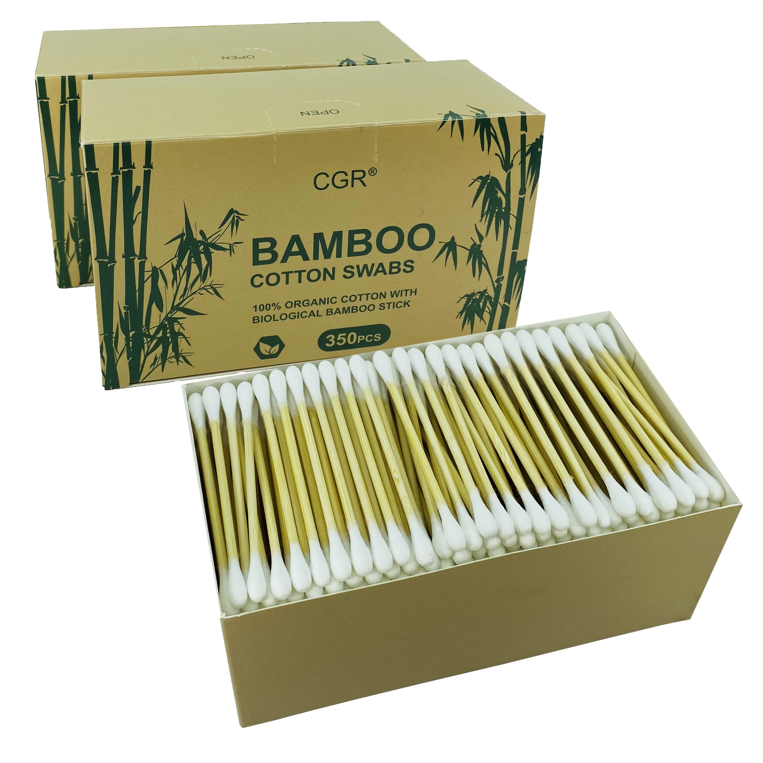 CGR pack viaje de 350 hisopos de algodón en caja de papel para uso familiar