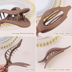 CHANDAT clip plano para cabello beige, sujeción suave durante el lavado facial