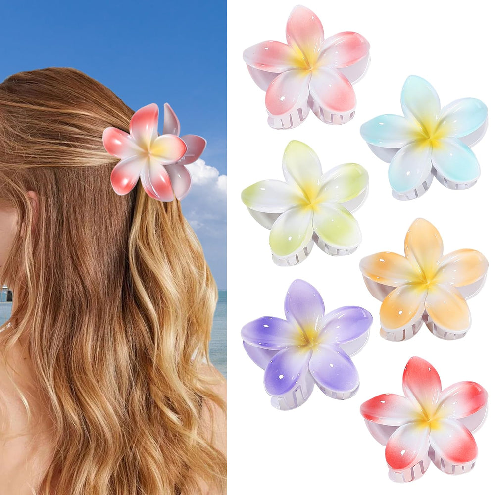CHANDAT pinza floral hawaiana azul, mantiene el cabello recogido durante la rutina diaria.
