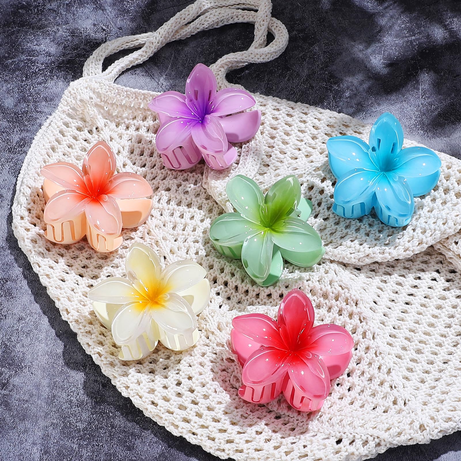 CHANDAT pinza flor hawaiana morada ideal para cabello grueso.