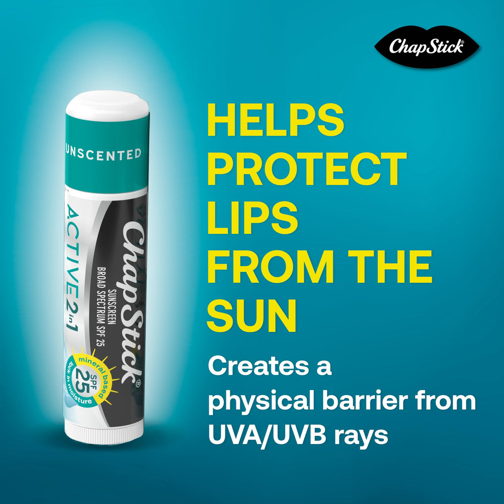 ChapStick Active 2 en 1, bálsamo compacto para bolsos.