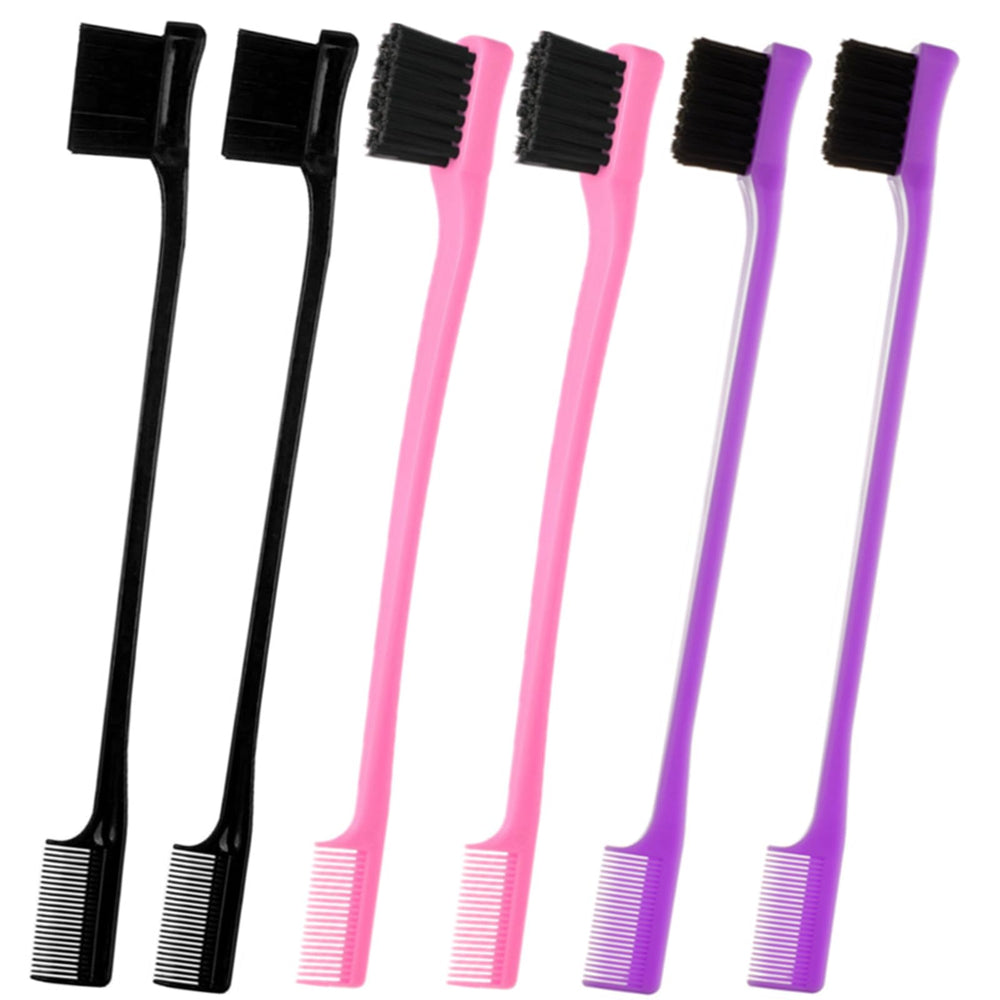 Chayumda 6Pack cepillo bordes doble lado rosa, definición precisa.