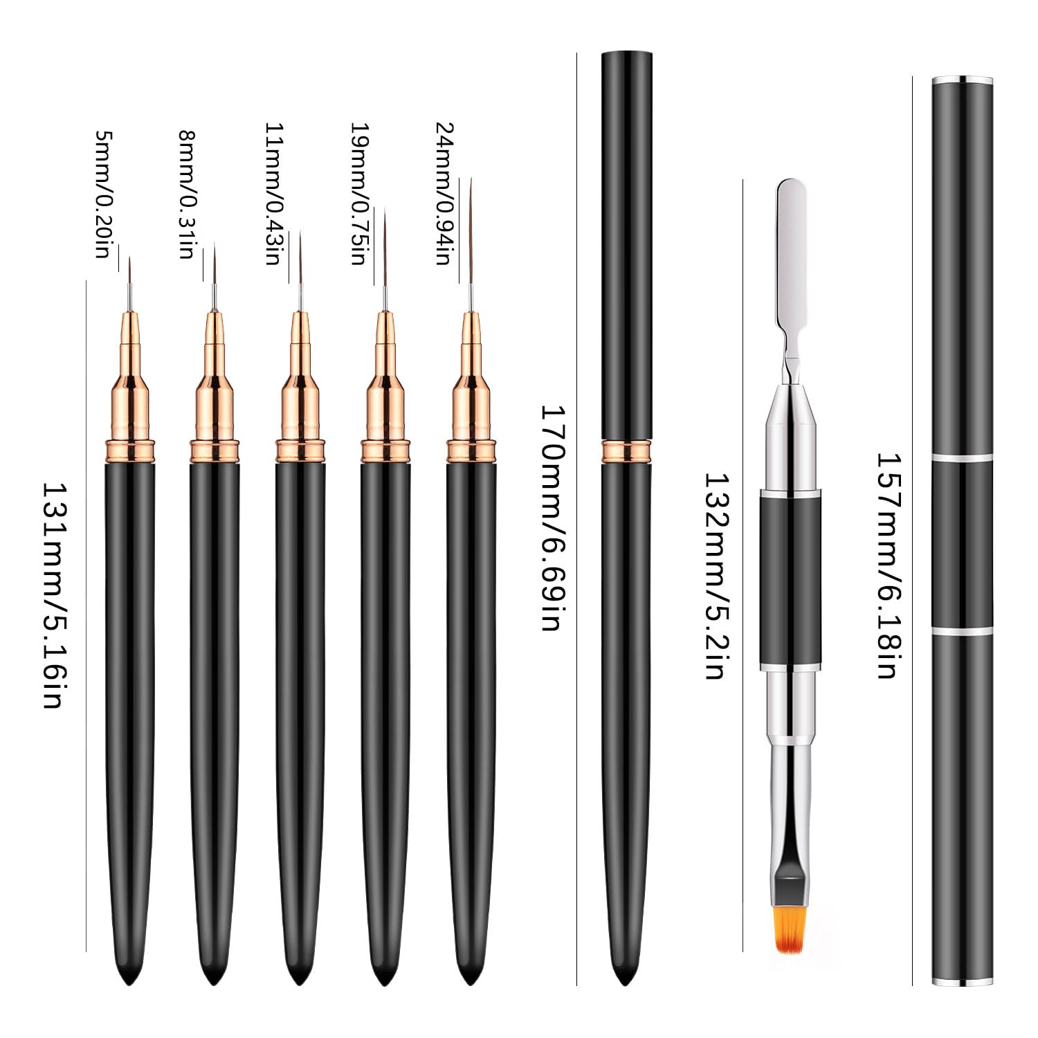 Chemailon brochas uñas lineas largas para trazos suaves