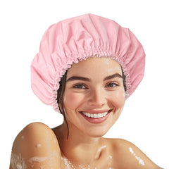 Gorro CHFONG rosa doble capa para cabello largo, protección.