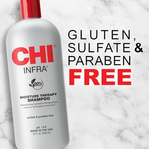 CHI Infra Shampoo etiqueta brillos, aporta brillo y control del encrespamiento