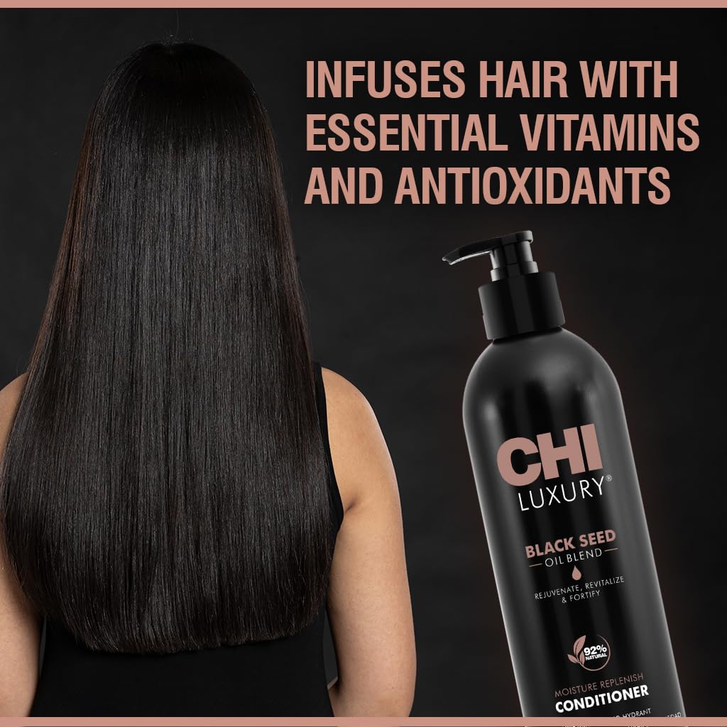 Acondicionador CHI de semilla negra cabello suave tras uso
