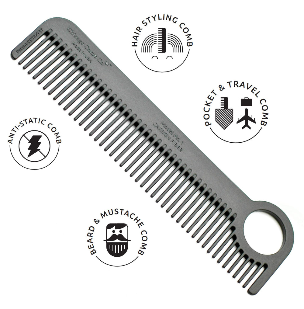 Chicago Comb Model 1 antiestático natural para reducción de estática.