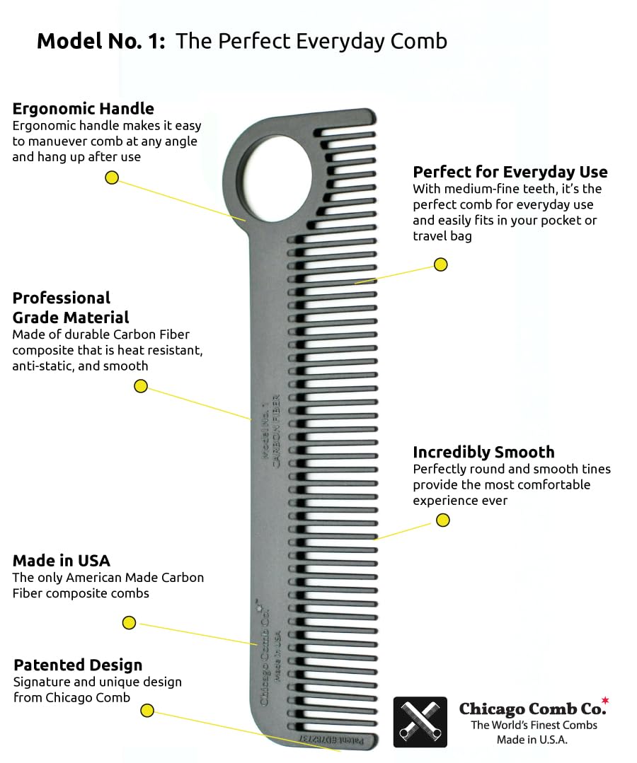 Chicago Comb Model 1 hecho en Estados Unidos, duradero y confiable.