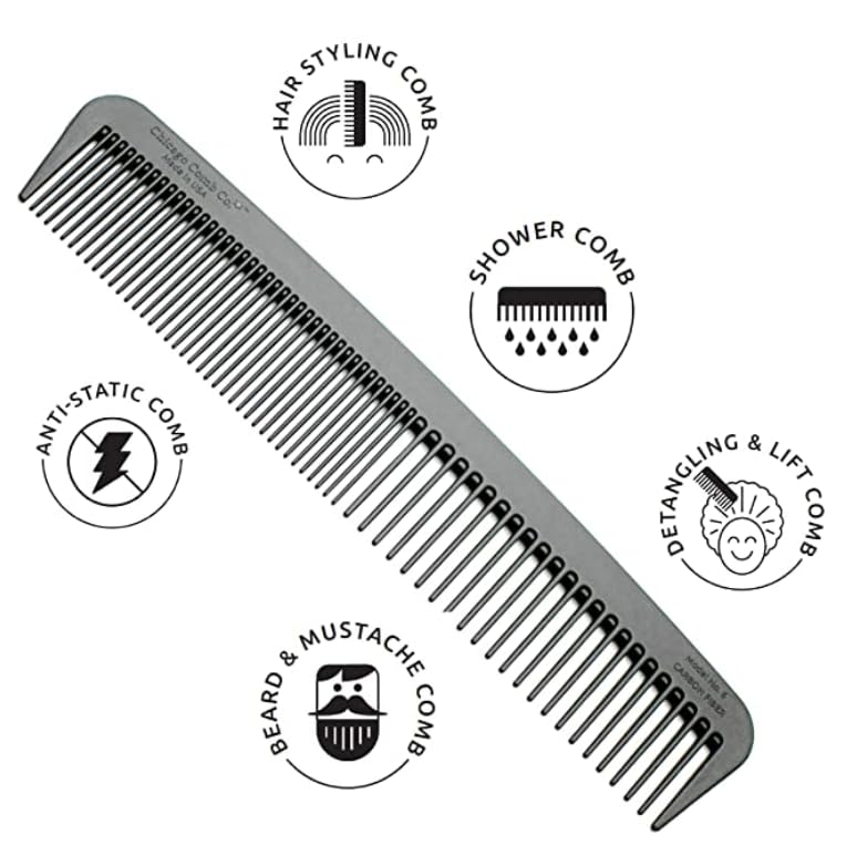 Chicago Comb Modelo 6, ligero para llevar en bolso o maletín