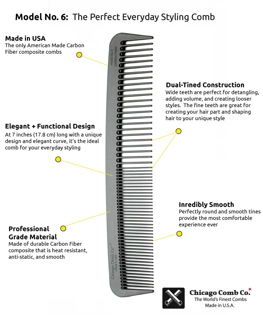 Chicago Comb Modelo 6, ideal para cualquier tipo de cabello durante el día