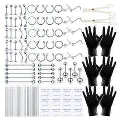 ChiMunllin kit piercing 120 piezas, conjunto completo para uso profesional o en casa.