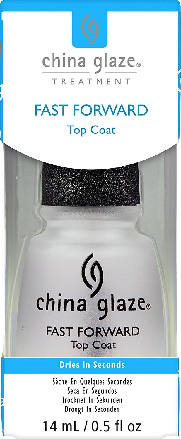 China Glaze Fast Forward, capa superior secado rápido para uñas brillantes y duraderas.