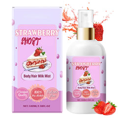Chinosuo: frasco de fragancia fresa pastel para piel y cabello, uso diario.